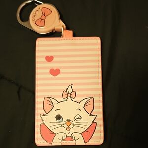 Disney Striped Pink Cat Card Holder